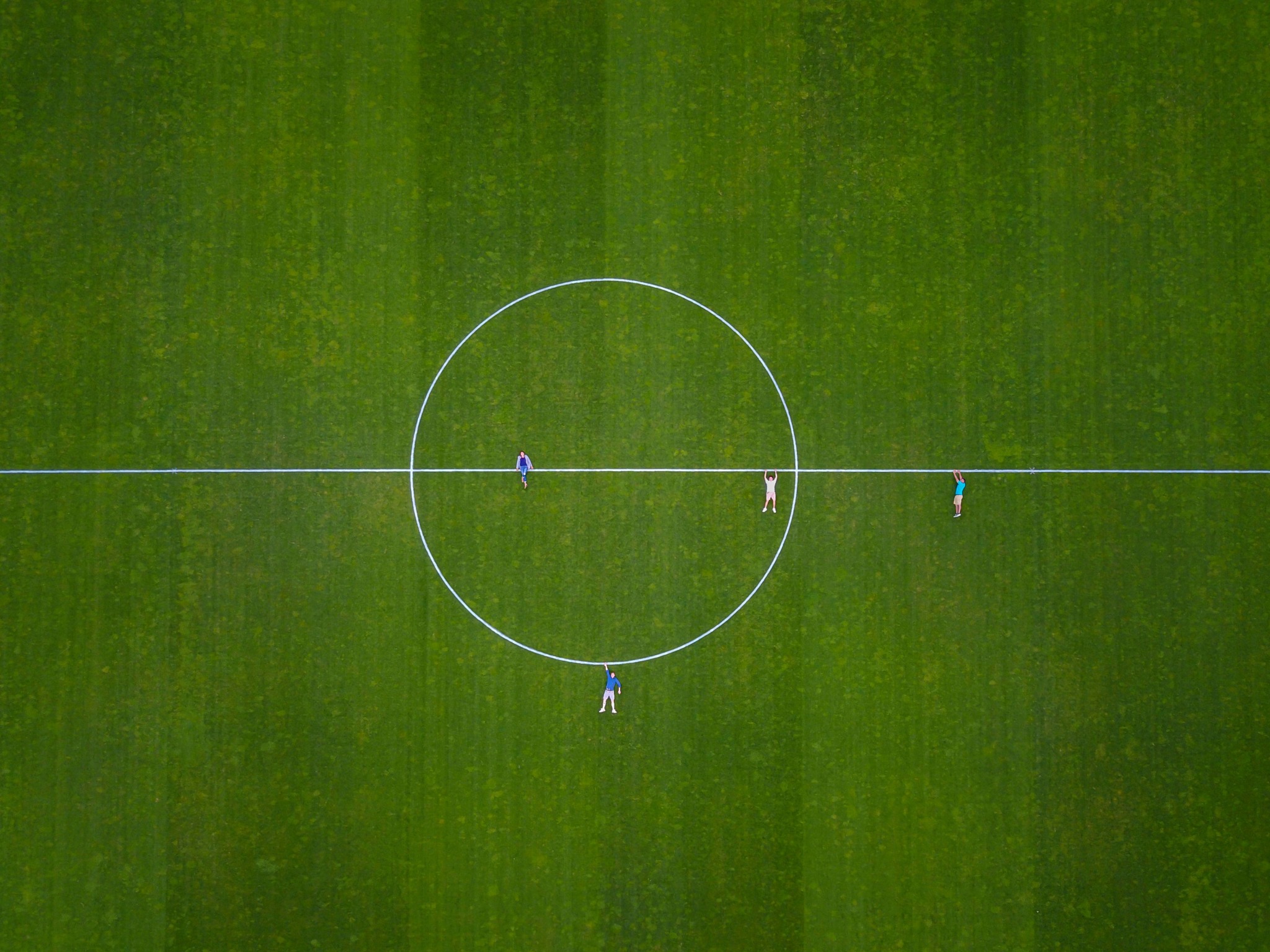 Vista aérea de un campo de fútbol